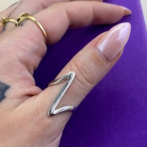 💛 Vintage Sterling Silver Zigzag Ring